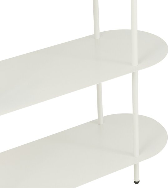 J-line Bílý kovový regál Oval 150 x 90 cm