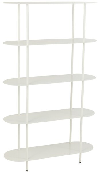 J-line Bílý kovový regál Oval 150 x 90 cm