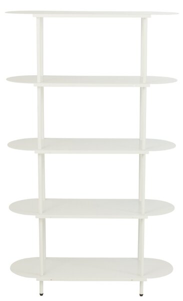J-line Bílý kovový regál Oval 150 x 90 cm