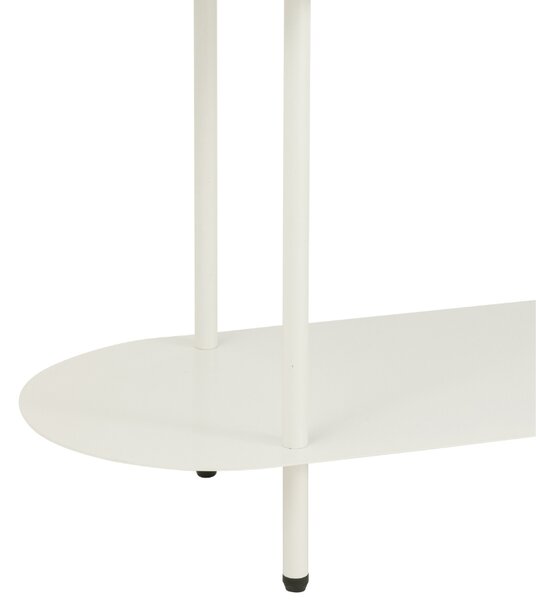 J-line Bílý kovový regál Oval 150 x 90 cm