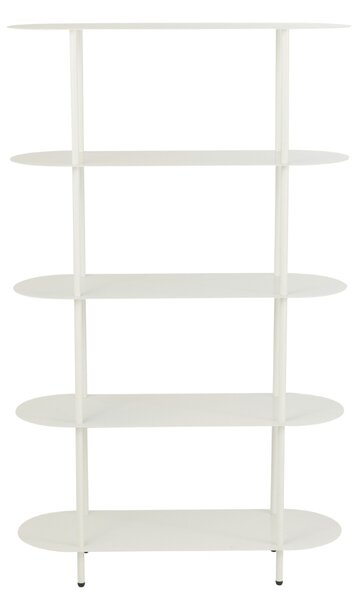 J-line Bílý kovový regál Oval 150 x 90 cm