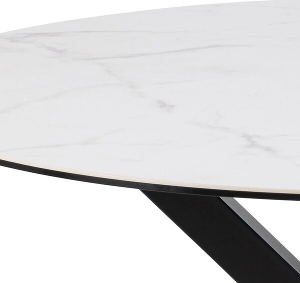 Actona Jídelní kulatý stůl Heaven 120 cm bílý mramor/černý