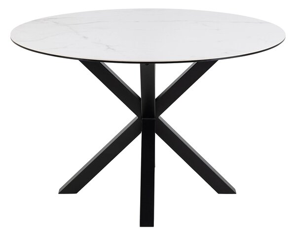 Actona Jídelní kulatý stůl Heaven 120 cm bílý mramor/černý