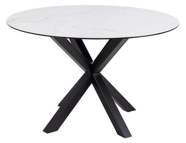 Actona Jídelní kulatý stůl Heaven 120 cm bílý mramor/černý