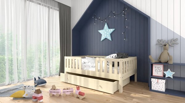 Dětská postel Lilly 3 s úložným prostorem - 90 x 200 cm - přírodní