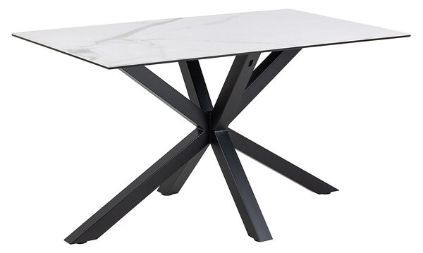 Actona Jídelní stůl Heaven 135 cm bílý mramor/černý
