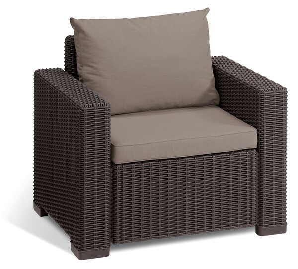 Allibert CALIFORNIA 3 SEATERS set - hnědá + šedohnědé podušky