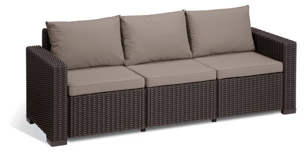 Allibert CALIFORNIA 3 SEATERS set - hnědá + šedohnědé podušky