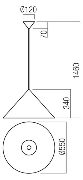 Redo Závěsné svítidlo KONOS, 1xE27, ø 55 cm Barva: Antická měď