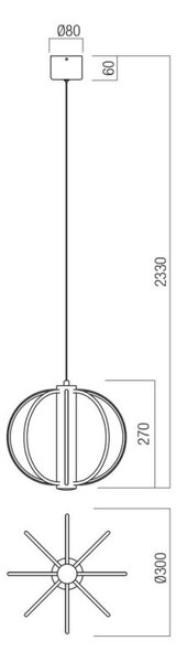 Redo Závěsné LED svítidlo MOSS, 20W, ø 30 cm, 3000K stmívatelné Barva: Černá