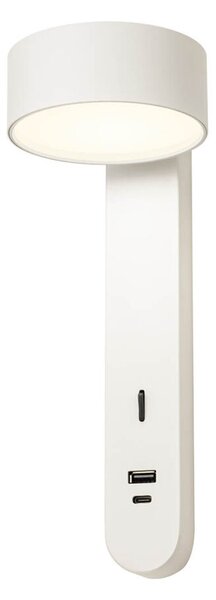Redo Nástěnné LED svítidlo NORMA 6W, v. 30 cm, USB-A/USB-C Barva: Mosaz, Barva světla: 3000K