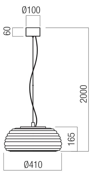 Redo Závěsné LED svítidlo ONDULA 20W, ø 41 cm, CCT 2700-3000K Barva: černá kouřová