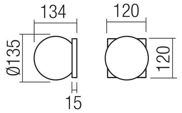 Redo Nástěnné/stropní LED svítidlo OPALE, 12W, ø 135 mm, TRIAC, IP44 Barva: Bílá, Barva světla: 2700K