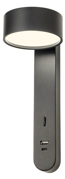 Redo Nástěnné LED svítidlo NORMA 6W, v. 30 cm, USB-A/USB-C Barva: Mosaz, Barva světla: 3000K