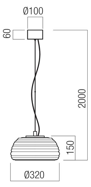 Redo Závěsné LED svítidlo ONDULA 18W, ø 32 cm, CCT 2700-3000K Barva: Černá-kouřová