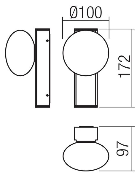 Redo Nástěnné LED svítidlo OVUM 5W, v. 172 mm, CCT 3000-4000K, IP44 Barva světla: Mosaz