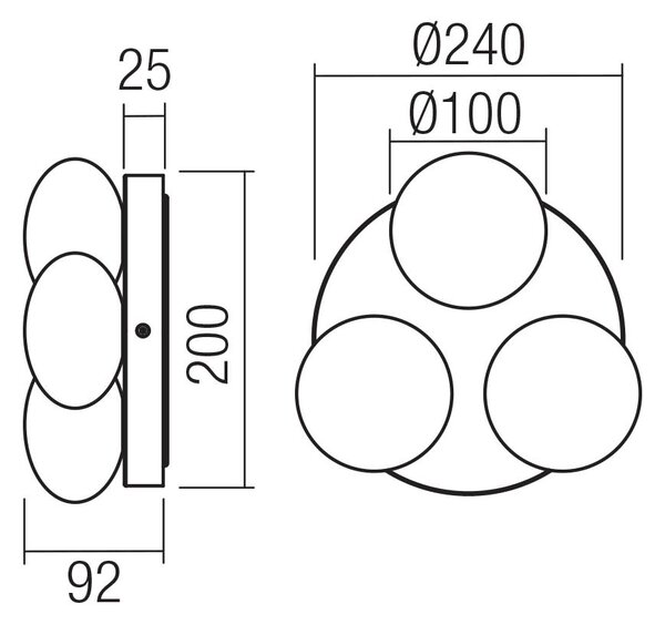Redo Nástěnné/stropní LED svítidlo OVUM, 15W, ø 24 cm, CCT 3000-4000K, IP44 Barva světla: Chrom