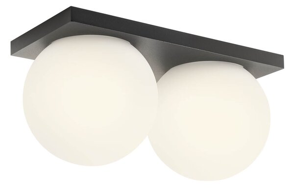 Redo Nástěnné/stropní LED svítidlo OPALE, 24W, š. 285 mm, TRIAC, IP44 Barva: Černá, Barva světla: 2700K