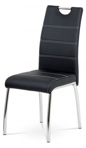 Jídelní židle, potah černá ekokůže,HC-484 BK