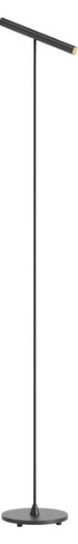 Redo Stojací LED lampa PRAXI 8,3W, v. 145 cm, dotykové stmívání Barva: Černá-hnědá, Barva světla: 2700K