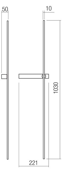 Redo Nástěnné LED svítidlo TANGENT, 9W, v.103 cm, CCT 2700-30000K Barva: Černá
