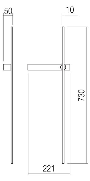 Redo Nástěnné LED svítidlo TANGENT, 6W, v.73 cm, CCT 2700-30000K Barva: Černá