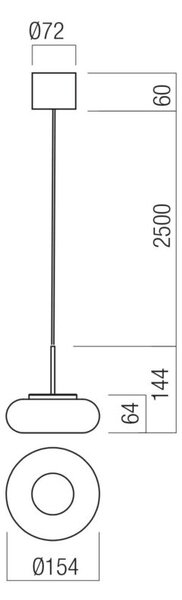 Redo Závěsné LED svítidlo ETHOS, 9W, ø 154 mm, CCT 2700-3000K