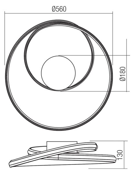 Redo Nástěnné/stropní LED svítidlo TORSION, 40W, ø 56 cm, 3-step 2700-4000K Barva: Bílá