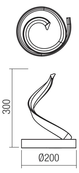 Redo Stojací LED lampa TORSION, 24W, v. 150 cm, 3-step, 2700-4000K Barva: Zlatá