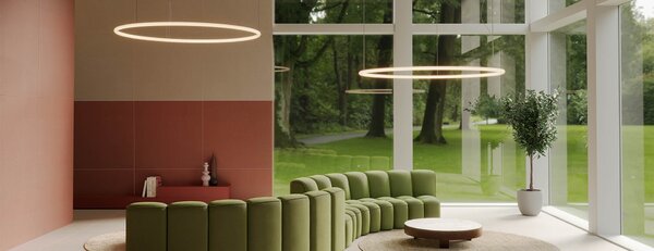 Redo Závěsné LED svítidlo HALLEY, 60W, ø 123 cm, CCT 2700-3000K