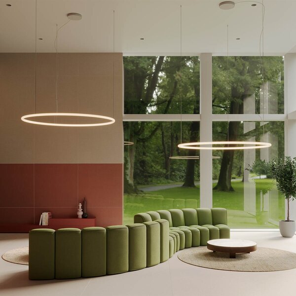 Redo Závěsné LED svítidlo HALLEY, 60W, ø 123 cm, CCT 2700-3000K