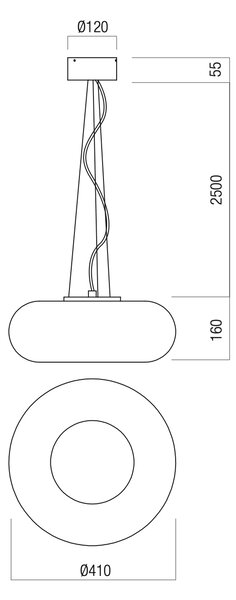 Redo Závěsné LED svítidlo ETHOS, 29W, ø 410 mm, CCT 2700-3000K