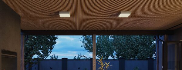 Redo Venkovní stropní LED svítidlo NOX 21W, 22x22 cm, CCT 2700/3000K, IP65 Barva: Černá, Stmívání, řízení: ON/OFF (bez stmívání)