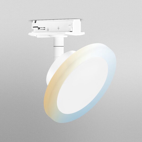 Chytré LED kolejnicové svítidlo CIRCLE, bílé, laditelná bílá