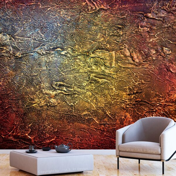 Samolepící tapeta zlatá stěna - Red Gold - 147x105