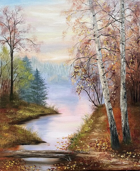 Ručně malovaný obraz od Tanja Frost - "Seria Podzim - Elegance", rozměr: 50 x 60 cm