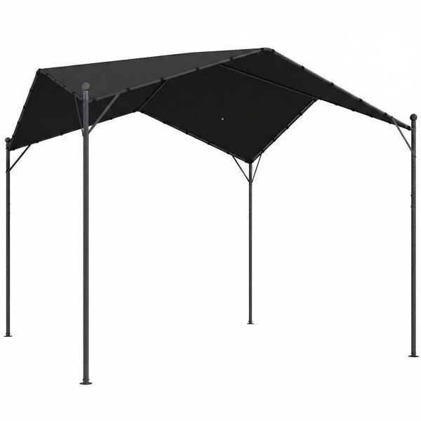 Outsunny pergola 3 x 3 m — nakloněná střecha, polyester UPF30+, pozinkovaný kovový rám, venkovní altán, terasa | Aosom