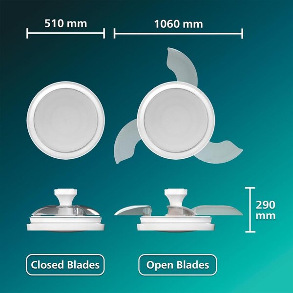 Philips Bliss DC stropní ventilátor a svítidlo 28W+35W bílý
