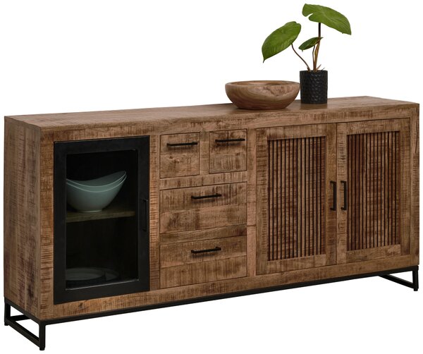 ŠIROKÁ KOMODA, mangové dřevo, přírodní barvy, světle hnědá, 175/80/40 cm Carryhome - Komody na nožičkách