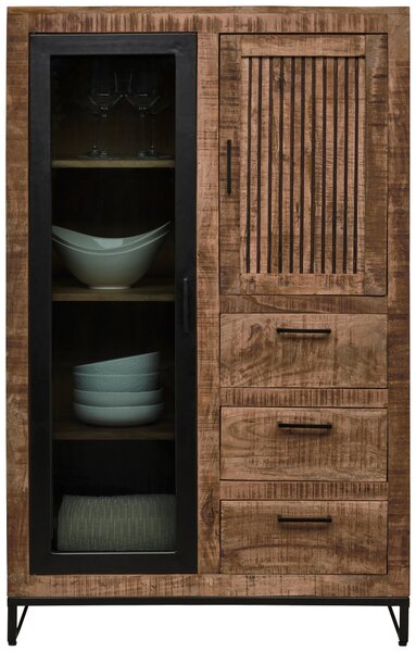 VYSOKÁ KOMODA, mangové dřevo, přírodní barvy, světle hnědá, 90/142/40 cm Carryhome - Vysoké komody