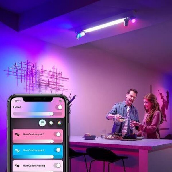 Philips Hue 50607/31/P7 Hue WACA Centris stropní LED svítidlo 1x40W+GU10 4x5,7W 4200lm 2000-6500K RGB IP20 bílá