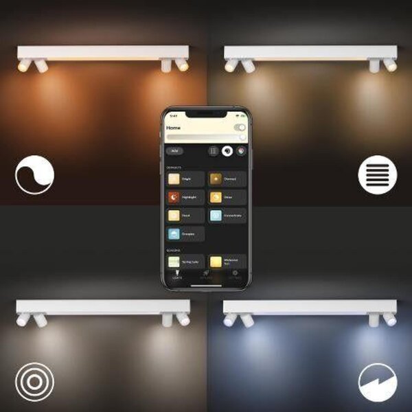 Philips Hue 50607/31/P7 Hue WACA Centris stropní LED svítidlo 1x40W+GU10 4x5,7W 4200lm 2000-6500K RGB IP20 bílá