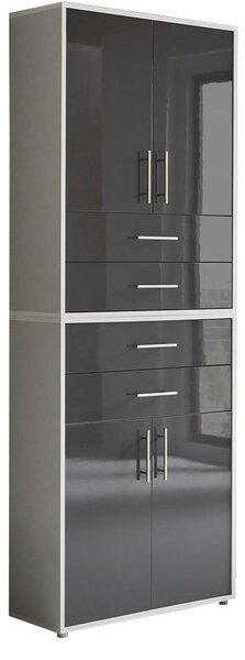 SKŘÍŇ NA ŠANONY, šedá, vysoce lesklá antracitová, 84,4/227,2/33 cm MID.YOU - Online Only kancelářský nábytek, Online Only