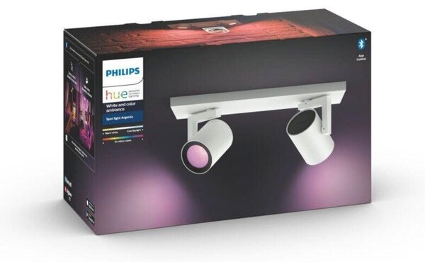 Philips Hue 50622/31/P7 Hue WACA Argenta bodové LED svítidlo GU10 2x5,7W 350lm 2000-6500K RGB IP20 bílá