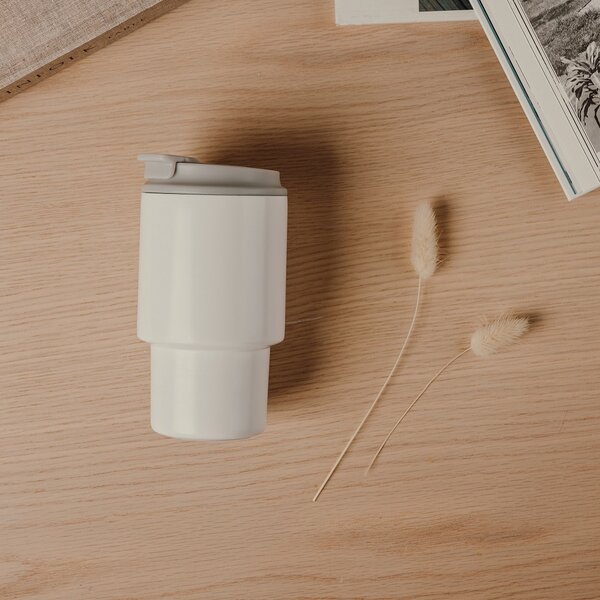 Nerezový termohrnek Nagano, 350ml, Vinga, bílý
