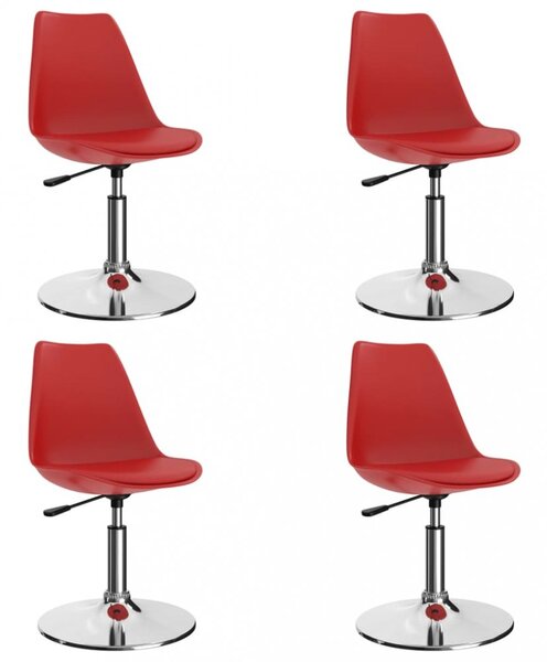 Otočné jídelní židle 4 ks umělá kůže / kov Dekorhome Červená