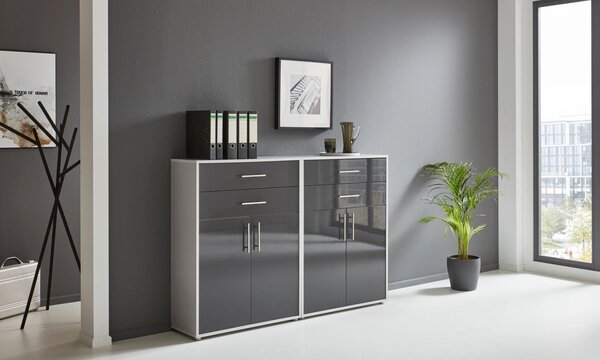 SKŘÍŇ NA ŠANONY, šedá, vysoce lesklá antracitová, 168,8/113,6/33 cm MID.YOU - Online Only kancelářský nábytek, Online Only