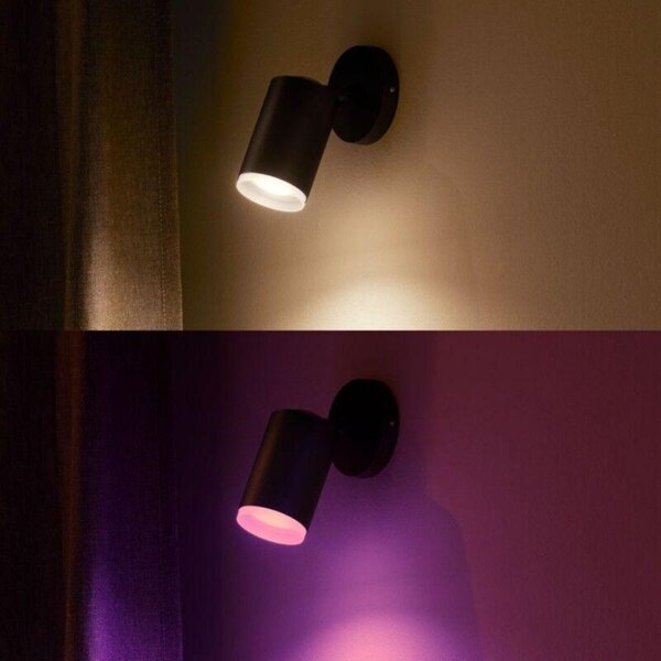 Philips Hue 50631/30/P7 Hue WACA Fugato bodové LED svítidlo GU10 5,7W 350lm 2000-6500K RGB IP20 černá
