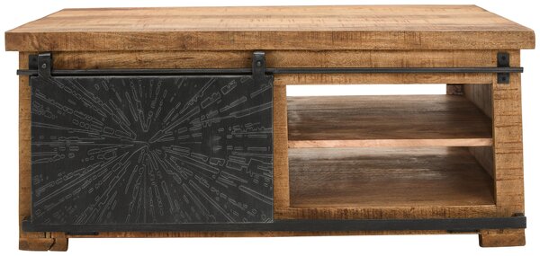 KONFERENČNÍ STOLEK, přírodní barvy, černá, dřevo, kov, 110/70/45 cm Ambia Home - Konferenční stolky