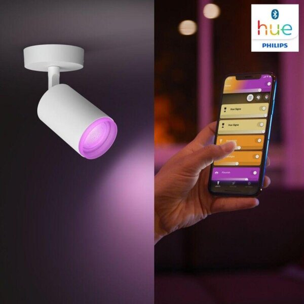 Philips Hue 50631/31/P7 Hue WACA Fugato bodové LED svítidlo GU10 5,7W 350lm 2000-6500K RGB IP20 bílá